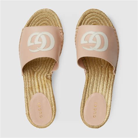 gucci pilar espadrille slide sandal|gucci espadrilles wedges pink.